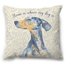 Dog Greyhound Boho Floral Farmhouse Throw Pillow Covers, Home Is Where My Dog...