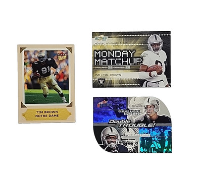 Tim Brown Card Lot (3) 1991 Fleer Ultra Notre Dame + 2001 Score HOF Raiders SP