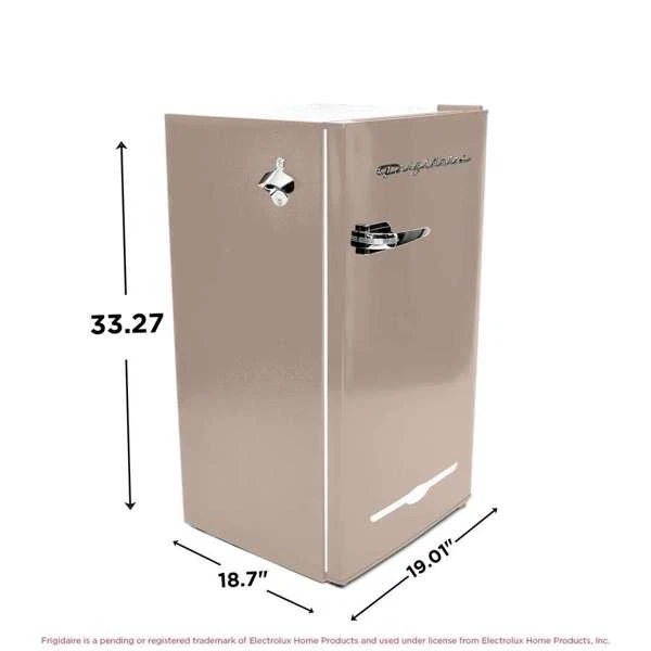 Frigidaire, 3,2 Cu. Refrigerador compacto retro de pies, abrebotellas lateral incorporado Foto 2 de 4