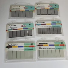 Lot 6 EK Success Fastenater Decorative Metal Staple Bars Date Bridal Charms Gray