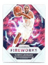 Kawhi Leonard 2020-21 Panini Prizm #26 Fireworks Silver Prizm