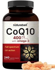 NatureBell CoQ10 400mg with Omega 3 Fatty Acids, 240 Capsules  High Absorption