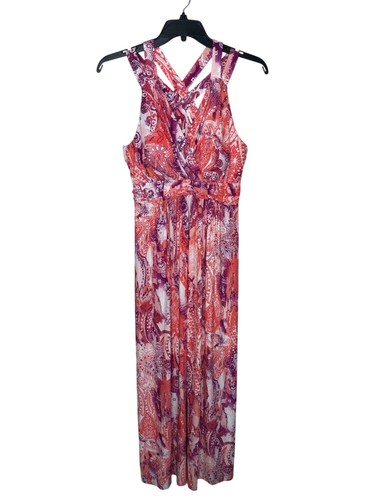 Soma Maxi Dress Crossback Straps Coral Purple Babydoll Y2K Size Large NWT - Picture 5 of 13
