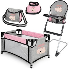 Baby Doll Accessories Baby Doll Playset Furniture Set Baby Doll Crib High Cha...