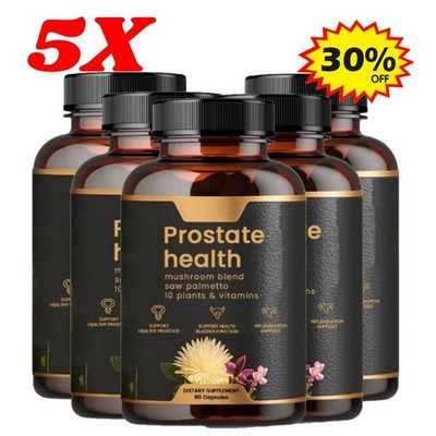 5X Prostate Health 90 Capsules Mushroom Blend Saw Pal mette to Vitamins inst.