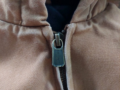 Carhartt Jacket Youth XL (18/20) Light Brown Lined Hooded Carhartt Coat - Picture 8 of 11