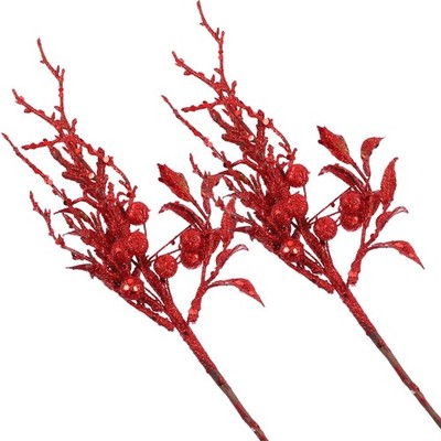  2 stücke Künstliche DIY Glitter Blätter Plektren Weihnachtsbaum Glitter Blatt