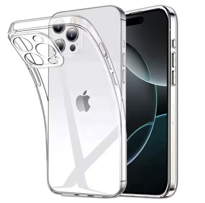 For iPhone 16 Pro Max 15 14 13 12 Shockproof Clear Case With Lens Protector