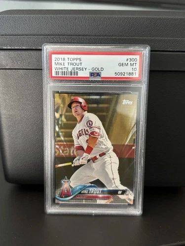 2018 Topps Gold - Mike Trout White Jersey - Gold #300 /2018 PSA 10 LOW POP
