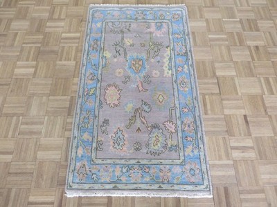 2'10 x 5'1 Hand Knotted Gray Oushak Oriental Rug G16427