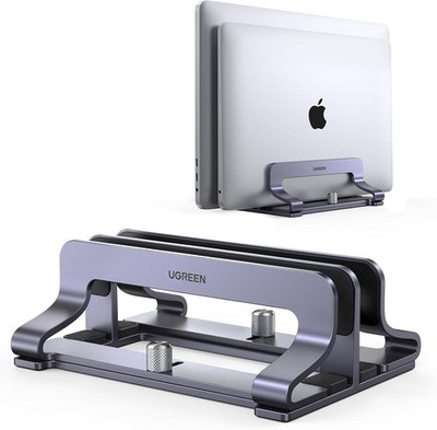 UGREEN Vertikaler Laptopständer für Schreibtisch Dual Slot Laptop Ständer Halter Verstellbar D