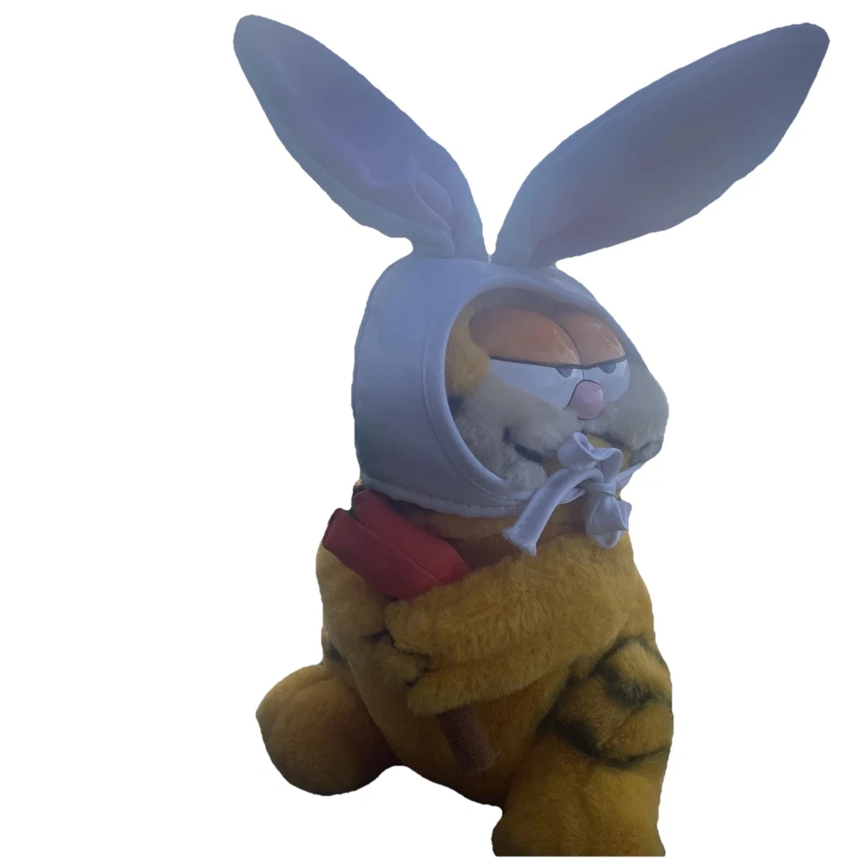 Conejo de Pascua Garfield 1978 de colección conejo felpa zanahoria palo orejas Foto 3 de 4