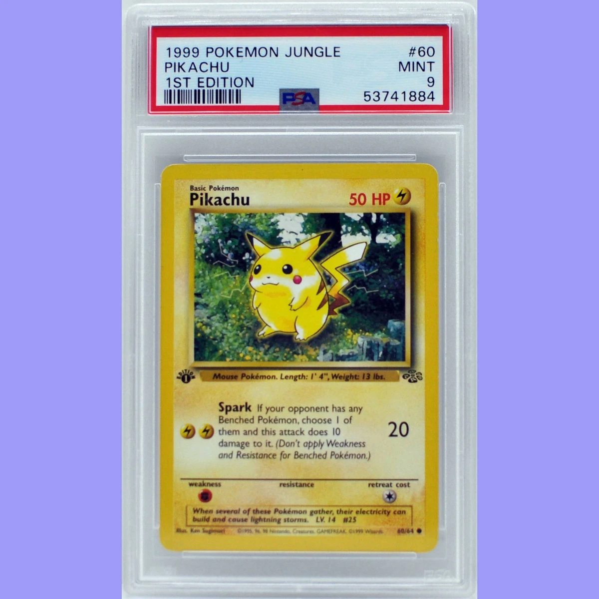 Pikachu Pokémon TCG Grade 9 Jungle Individual Collectible Card
