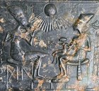 LARGE EGYPTIAN & ANCIENT ALIENS CARVED DISPLAY PLAQUE! RARE BLACK JADE w/ PYRITE — photo 2