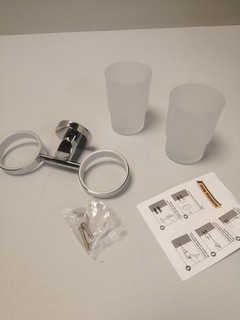 Zahnbürstenhalter aus Edelstahl | Bad Badezimmer Becher Glas Halter Halterung