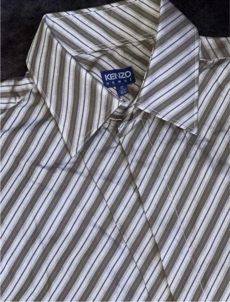 Men Kenzo Shirt White Cotton 38 / M / 46 #9WL4