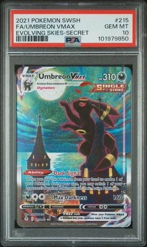 New ListingUmbreon Vmax 215/203 PSA 10 Evolving Skies Pokemon Card Game *2