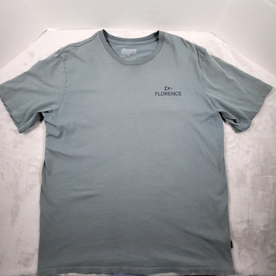 Florence Marine X Shirt Mens XL Moss Gray Green 100% Cotton Logo T-Shirt Surf
