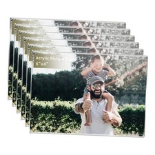 6x4 Picture Frame Set of 6,Acrylic Picture Frames Wall Mounting 6"x 4"