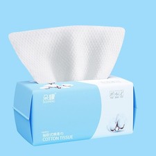 Cotton Facial Dry Wipes 100 Count, Deeply Cleansing Disposable Face Towel Wash