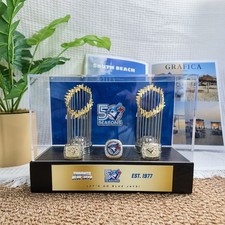 Toronto Blue Jays 50th Anniversary Championship Display Set 2 Trophies 3 Rings