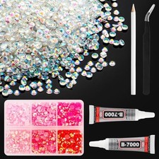 Transparents AB Rhinestones Bulk Flat Back 7000pcs 4mm Transparents AB Pink Mix