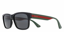 Gucci Rectangular Sunglasses GG0340S 006 Black/Green/Red 58mm 340