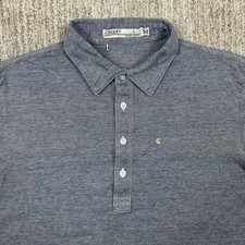 Criquet Polo Shirt Mens Large Heather Blue 100 Organic Cotton Short Sleeve Golf