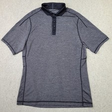 Lululemon Polo Shirt Mens Small Gray Short Sleeve Tennis Golf Performance Vent