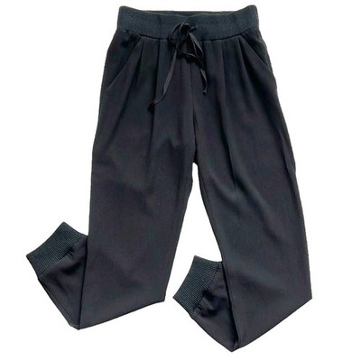 Aritzia Wilfred Pants Womens 4 Black Crepe Joggers Pull-On Drawstring Pockets