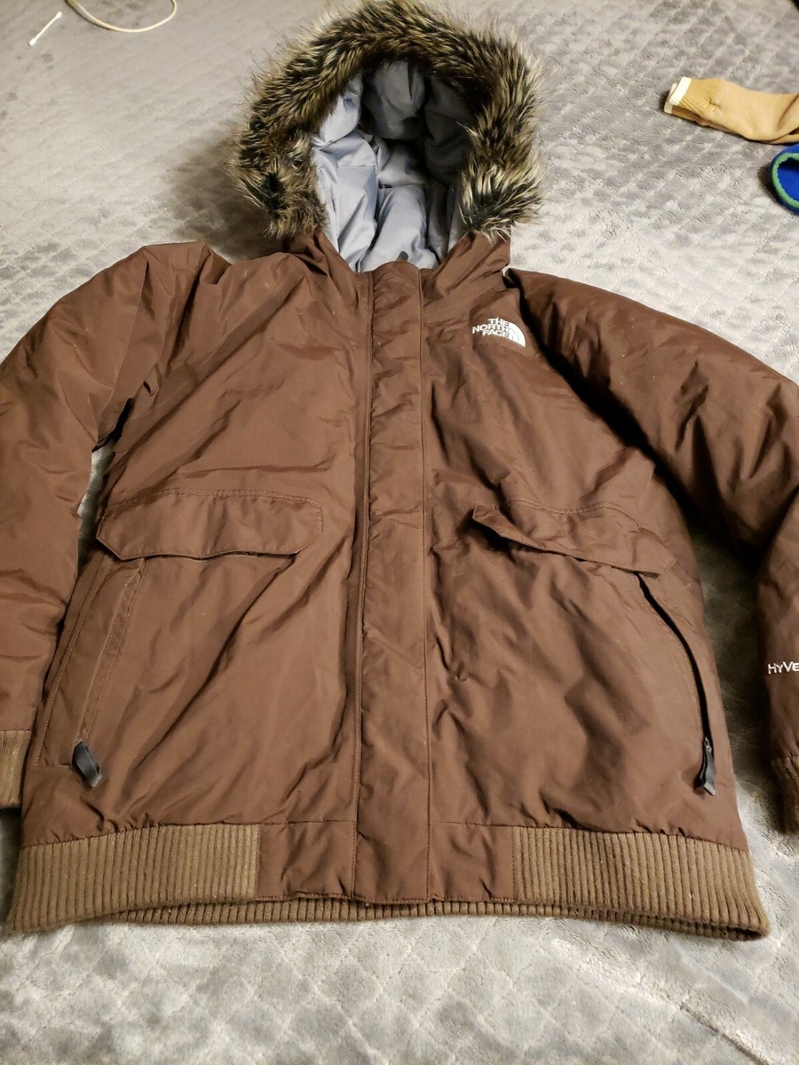 The North Face Hyvent Jacket Goose Down Fur Hood Sized Girls