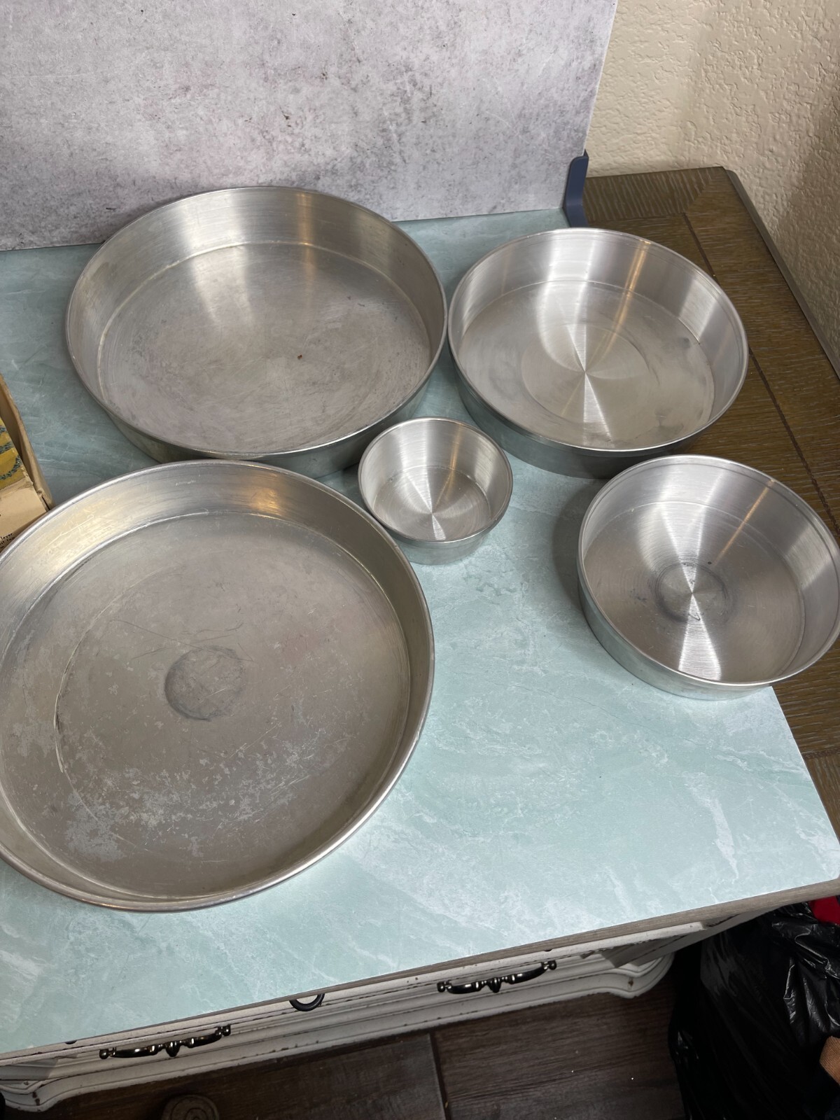 Vintage Mirro 4-tier round Cake Pan Set aluminum Party holiday READ