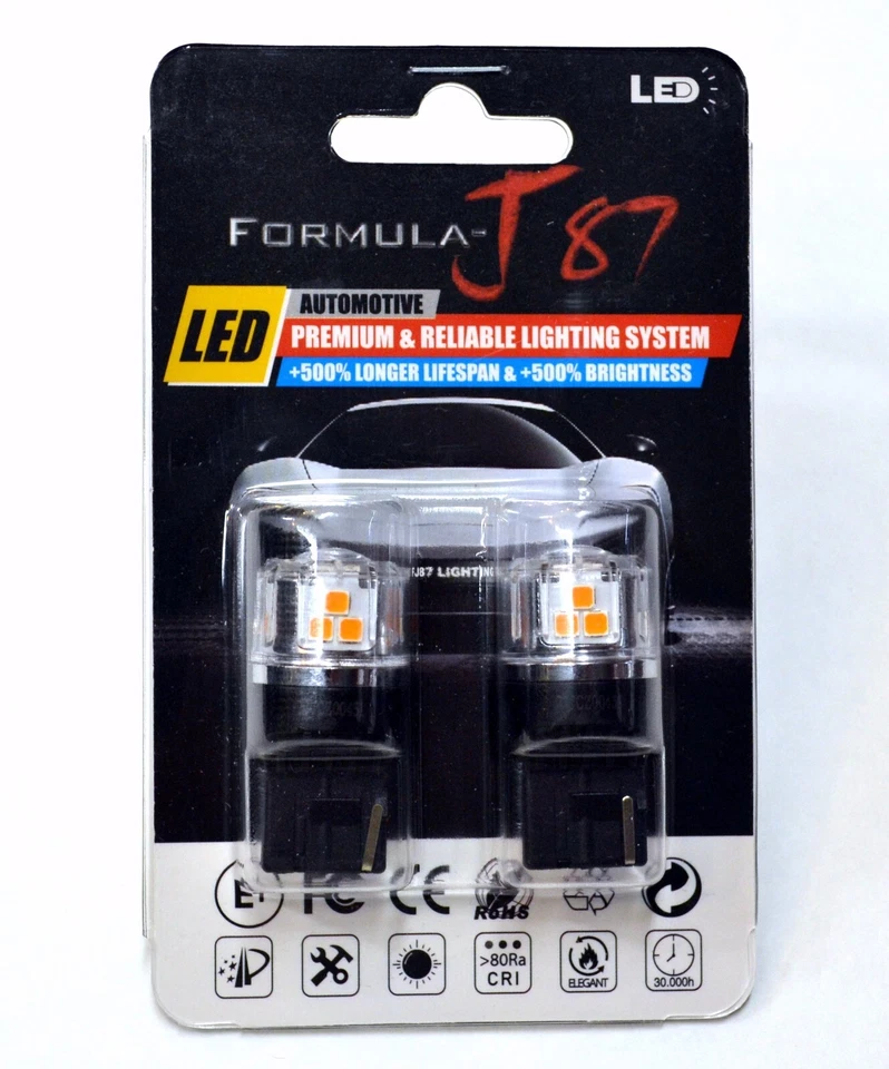 LED 15W 7440 Naranja Ámbar Dos Bombillas Luz Señal de Giro Frontal Repuesto Actualización Foto 2 de 4