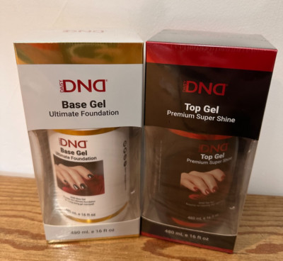 DND 600 + 500 No Wipe Top Coat + Base Coat Soak Off Gel Refill 16 oz
