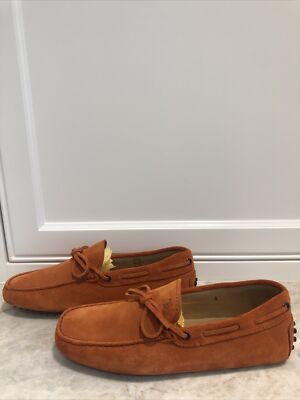 Tod’S New Laccetto New Gommini Suede Loafer, Orange Tods Laccetto Gommini Orange Size 5 In Superb Condition | eBay main image 2