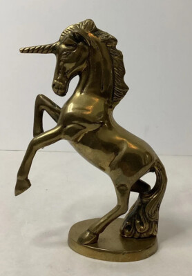 Brass Unicorn Figurine in great condition 7 1/2 inches tall