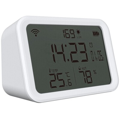 WiFi Hygrometer Monitor: Digital Light Thermometer Humidity Sensor - Me7401-