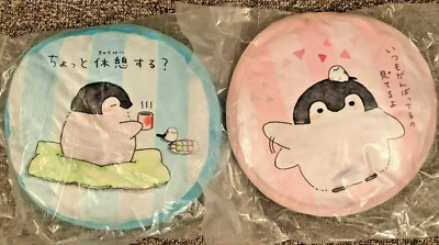 NWT 15'' Koupen chan Penguin Squishy Pink Blue Plush Cushion Set Tit Bird Toreba!