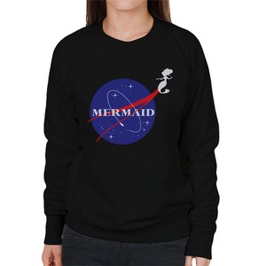 Black Women's Nasa Sweatshirt Logo Mermaid RwIF6qX