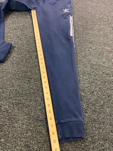 Adidas Track Light Pants Trefoil Mens MEDIUM Blue Activewear M Ribbed Jogger - Picture 6 of 17