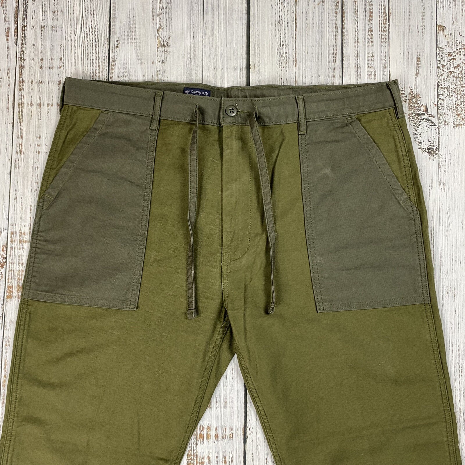 LEVIS COTTON DRAWSTRING FATIGUE UTILITY PANT TROU… - image 2