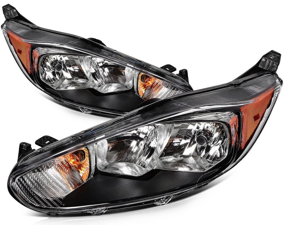 PAIR/2PCS Headlight Assembly W/Bulbs For Ford Fiesta Sedan & Hatchback 2014-2018 - Image 3 of 4