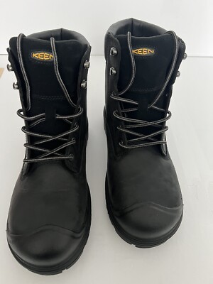 KEEN Baltimore Safety Toe Waterproof Slip Oil Resistant Work Boots Black Sz 8.5