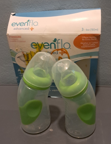 EVENFLO Biberones 6 OZ Paquete de 2 Anti Cólicos 1M+ CAJA ABIERTA UG18 - Imagen 2 de 2