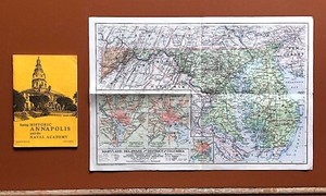 Vintage Guidebook for Annapolis & Naval Academy, Map of Maryland, DC / 1925