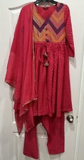 New Girls 12 yr old Pink shalwar kameez dupatta Indian Pakistani