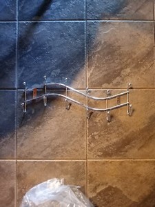 Coat Rack Rows of Six Hooks Bright Polishing Stainless Steel Towel Robe USA