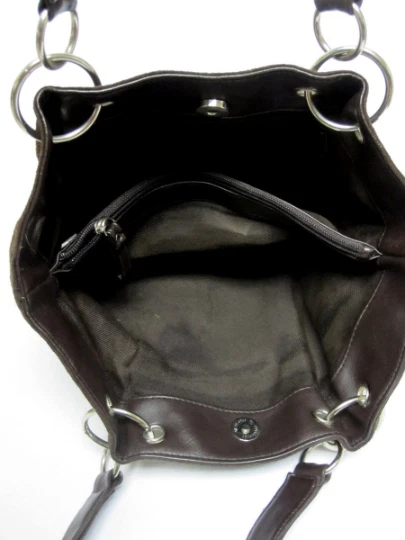 复古棕色钱包模拟麂皮绒 BoHo 手提包 — 第 4/4 张图片