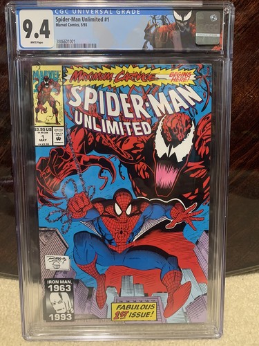 SPIDER-MAN UNLIMITED #1 CGC 9.4 W/ LABEL MAXIMUM CARNAGE 1ST APP SHRIEK (1993)