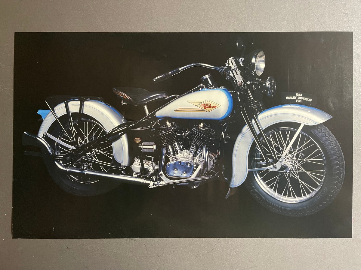 1934 Harley Davidson VLD Motorcycle Picture, Print RARE!! Awesome  Frameable